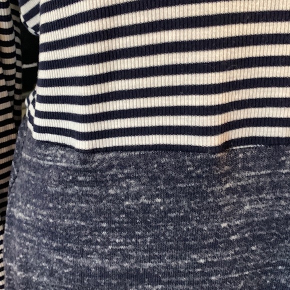 Anthropology dress size large blue and white stripe top with Gray blue L - Picture 3 of 8